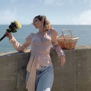 Beautiful champagne pink satin top